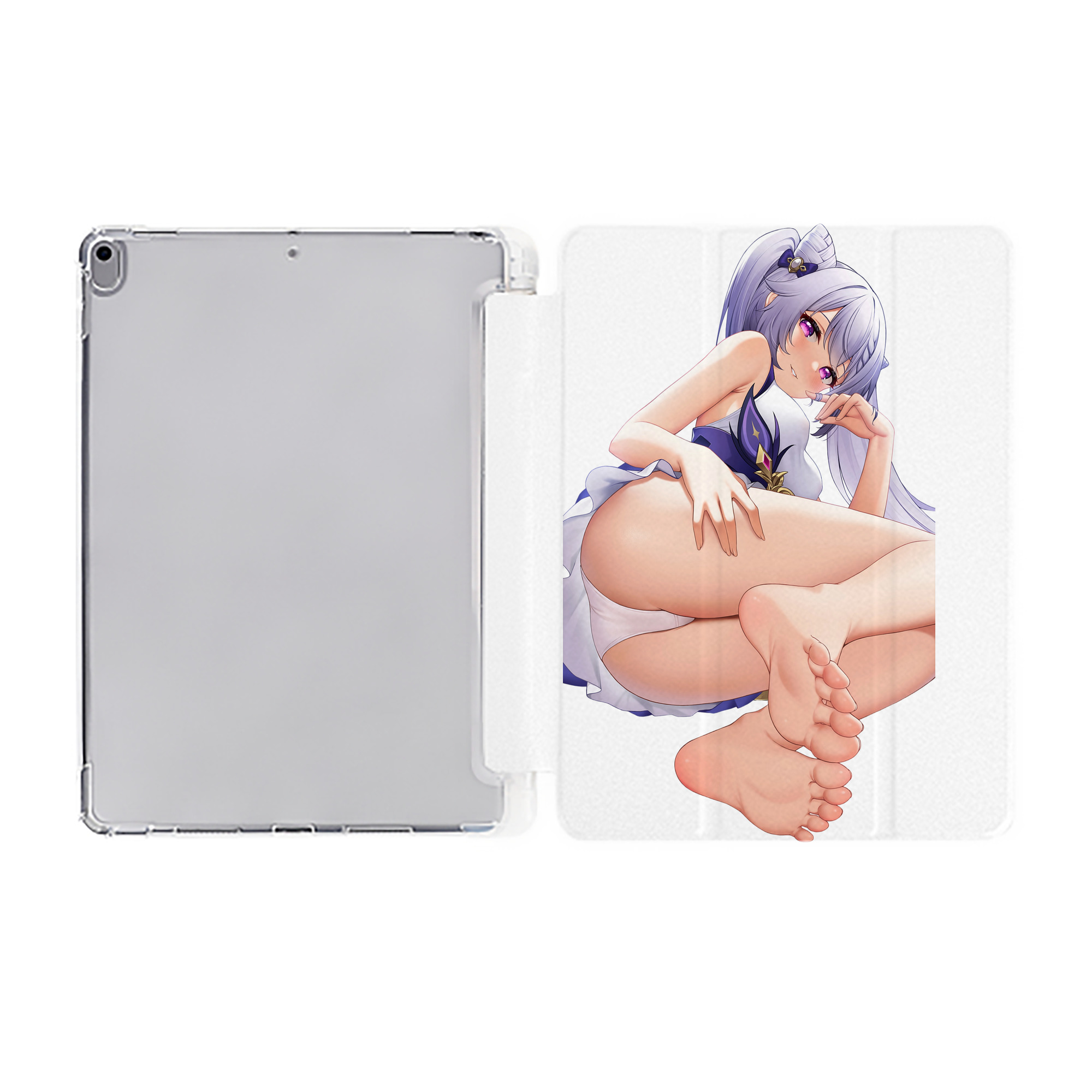 げんし神 刻晴 こくせい genshin Kokusei IPad ケース ペン収納付き 三つ折りスタンド PUレザー×シリコン 対応機種9.5/10.5/10.9インチ